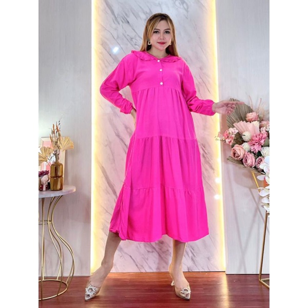 MIDI DRES SUSUN KANCING HOMEDRESS