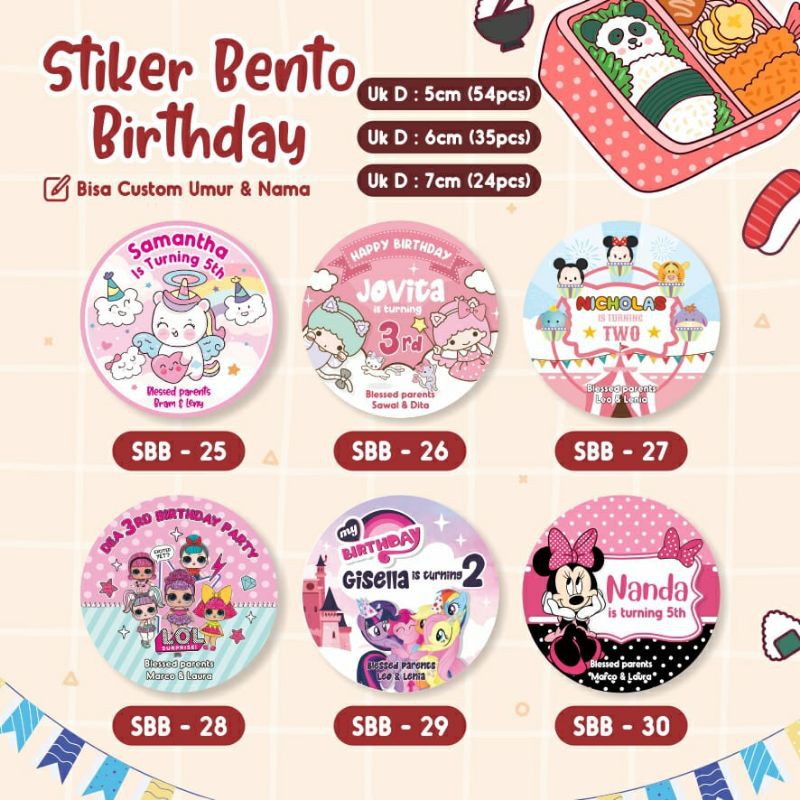 

Stiker label ulang tahun birthday hampers souvenir party anak