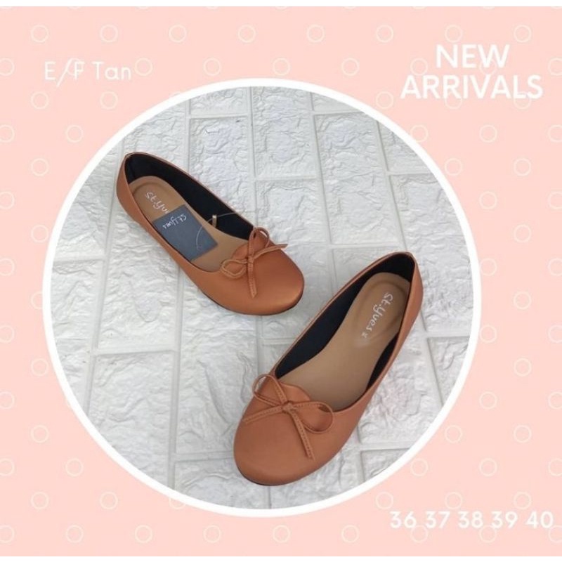 ST YVES Sepatu Wanita Pita Flat Shoes E/F Tan New Arrivals