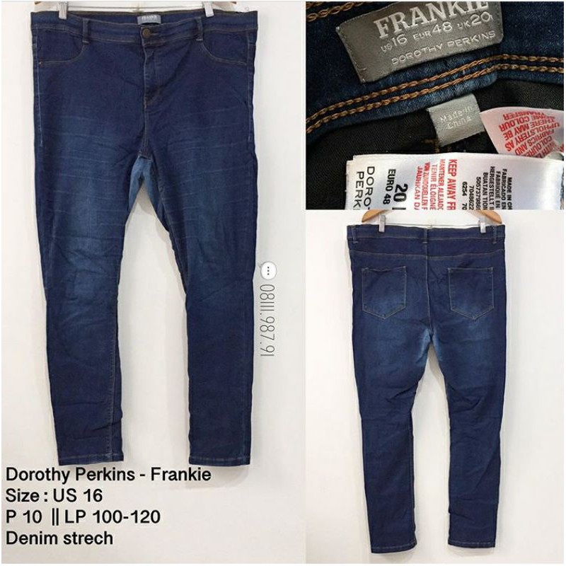 Dorothy Perkins celana panjang denim Stretch size US 16