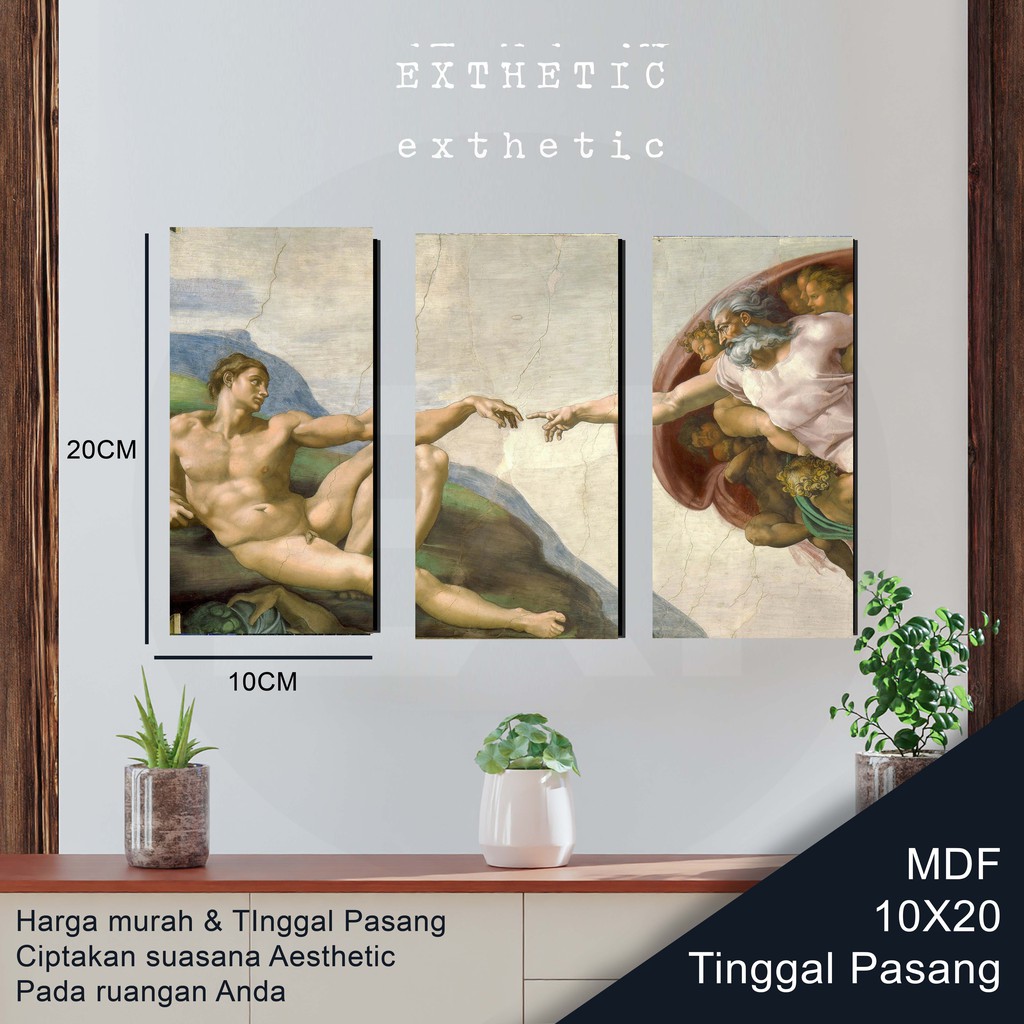 DEKORASI DINDING AESTHETIC (CREATION OF ADAM TINGGAL PASANG)