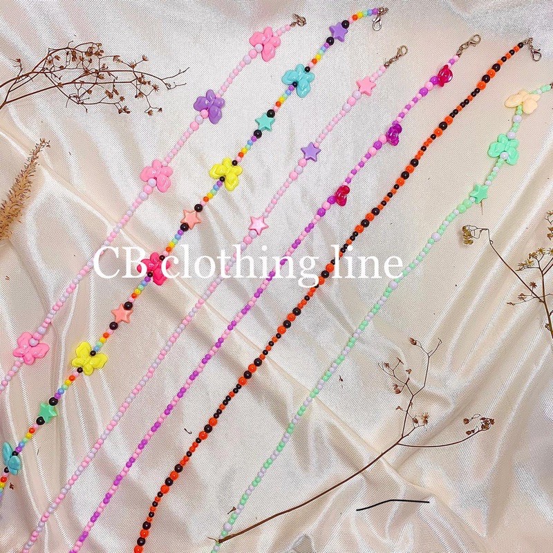 

pastel beads mask strap with cute packing