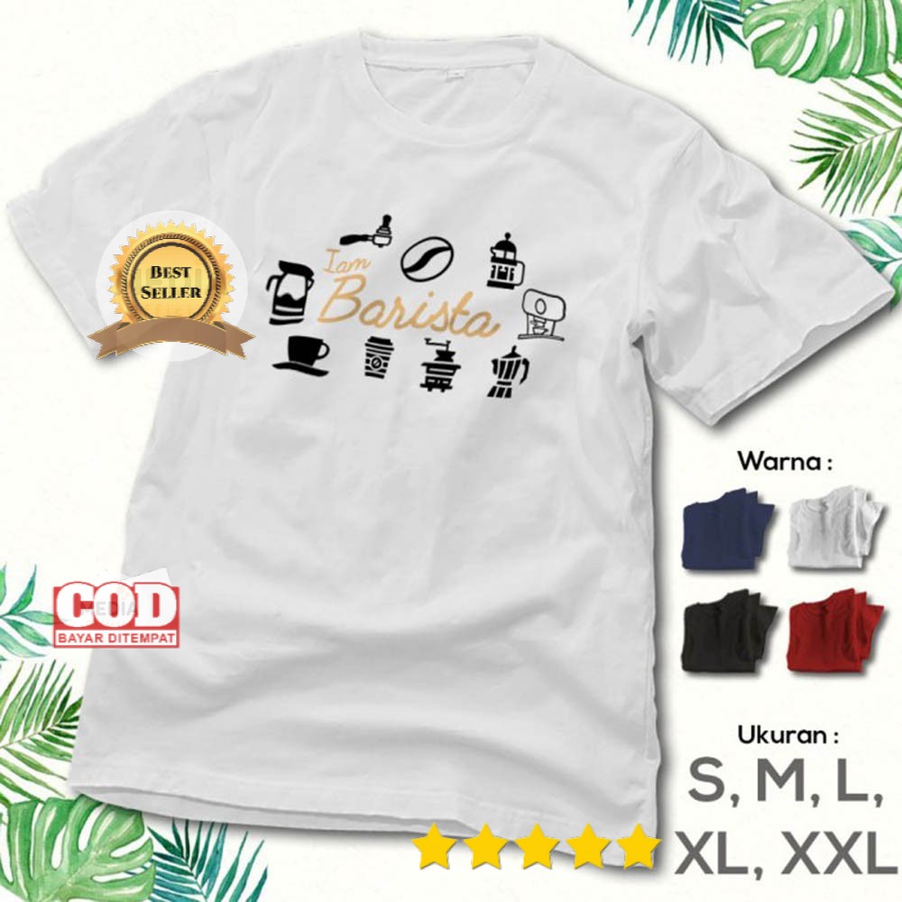 Kaos Kopi BARISTA COFFEE - Baju Kaos Distro Pria Wanita Murah - OOTD Tshirt Premium KO-11