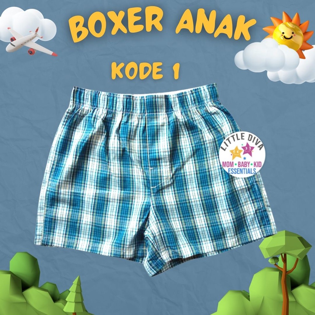 Boxer Anak 4-13T Cowok  - Celana Pendek Anak Laki