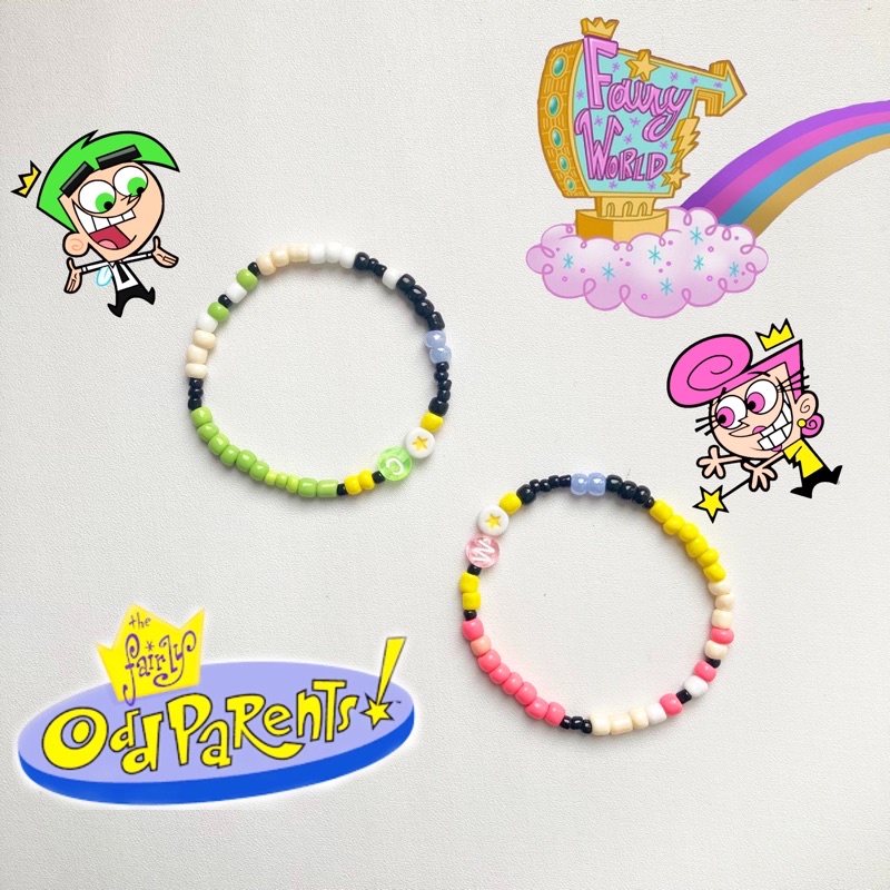 [PRE ORDER] BACA RULES | Gelang Manik Fairly OddParents Inspired Bisa Custom Inisial