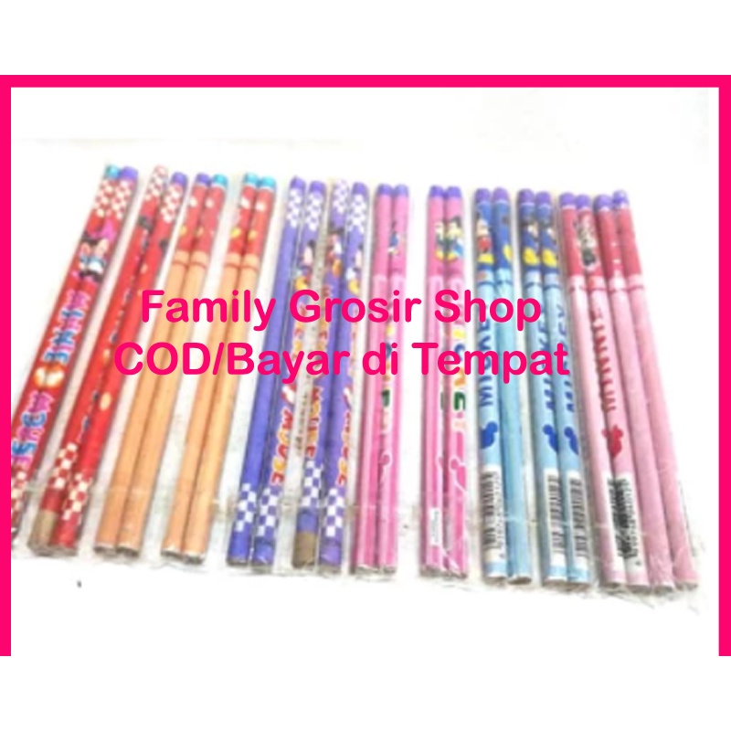 Pensil 2B Karakter PERKALIAN, Pensil HB mickey mouse, Pensil 2B 039, Pensil 2B Disney