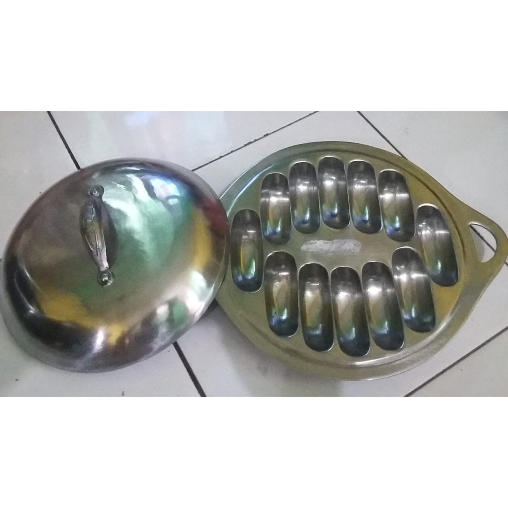 Cetakan Kue Pukis bulat isi lubang 12 dan tutup