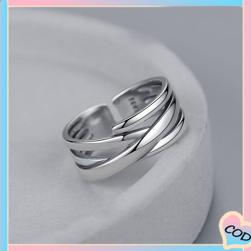 COD❤️ 3pcs Cincin Jari Telunjuk Model Terbuka Dapat Disesuaikan Tidak Pudar Untuk Unisex-A.one