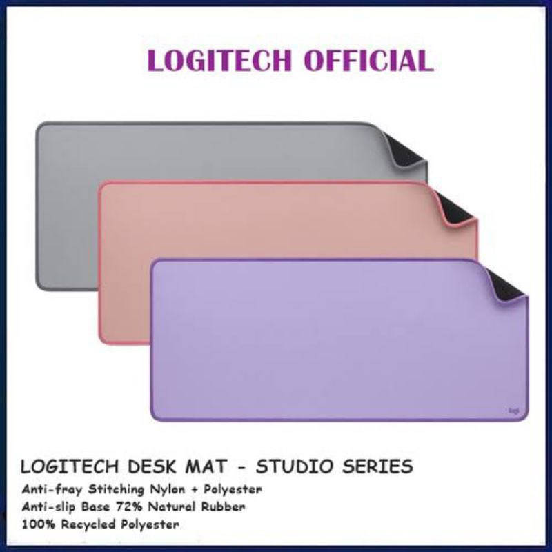 mousepad Logitech Desk Mat studio series - Mouse pad logitech XL polos anti slip 70 x 30