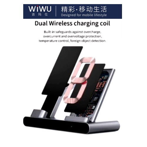 WIWU POWER AIR MF500 - 3 in 1 Smart Wireless Charger (18W MAX) for Smartphone, Smart Watch dan Wireless Earbuds Tipe Tertentu