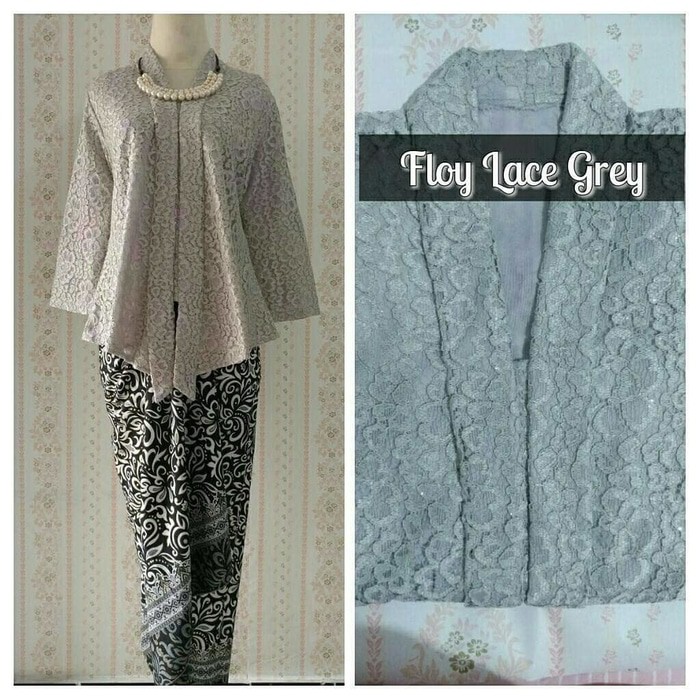 Kebaya Modern Setelan Floy Brukat / Floy Brokat Grey Dan Lainnya