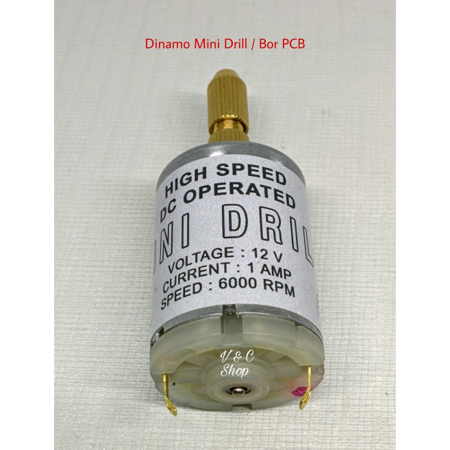 Dinamo Mini Drill Bor PCB 12V DC