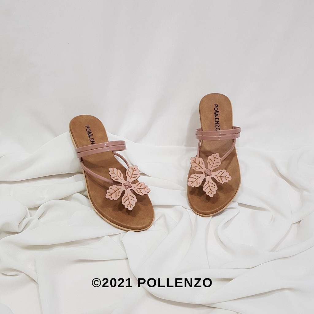 Pollenzo - Sandal Jepit Teplek Bunga Lia-086-2