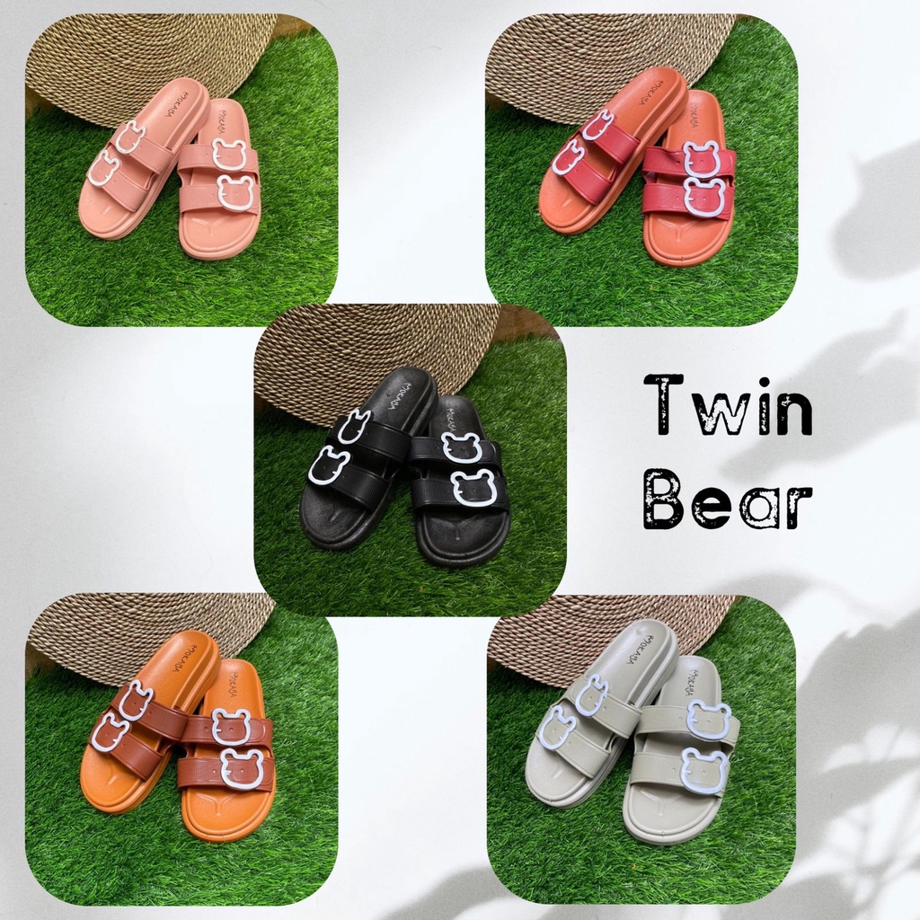 Sandal Gesper Twin Bear Wanita Jelly Import