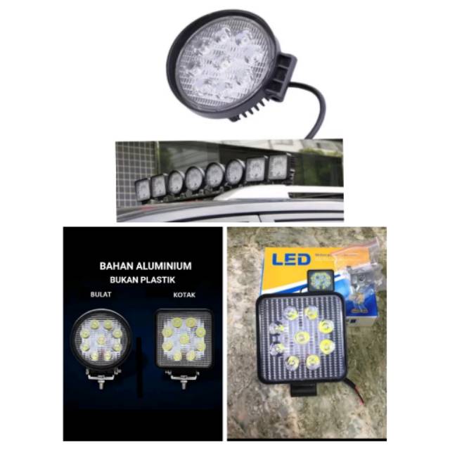 Lampu tembak 9 mata led sorot mobil motor