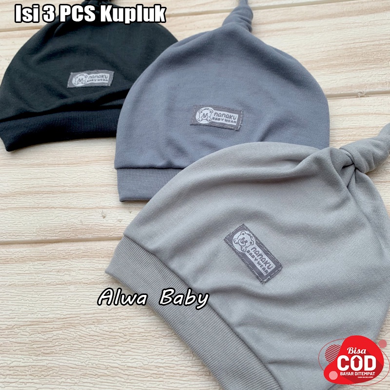 3 PCS Kupluk Bayi Baru Lahir topi Bayi Seri Abu Almeera Baby and Kids