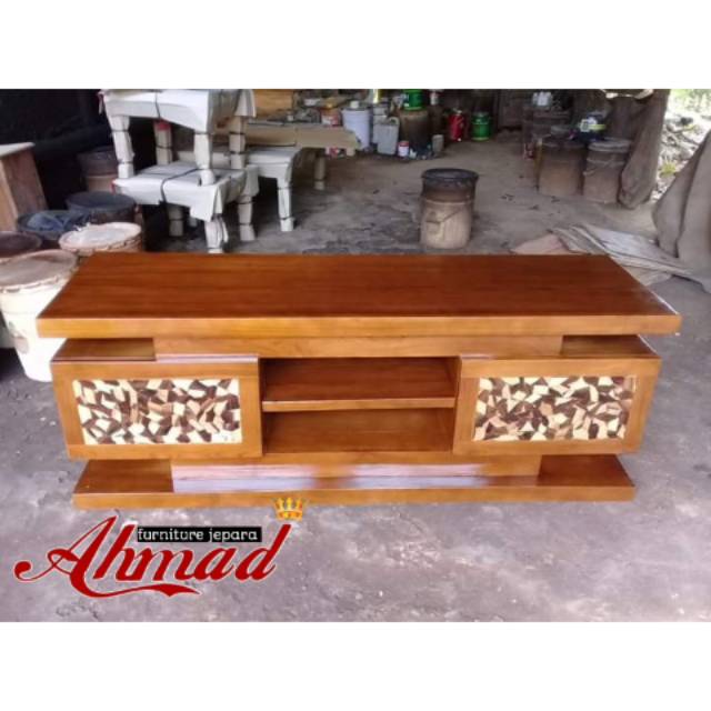 Bufet tv kaca mata jati