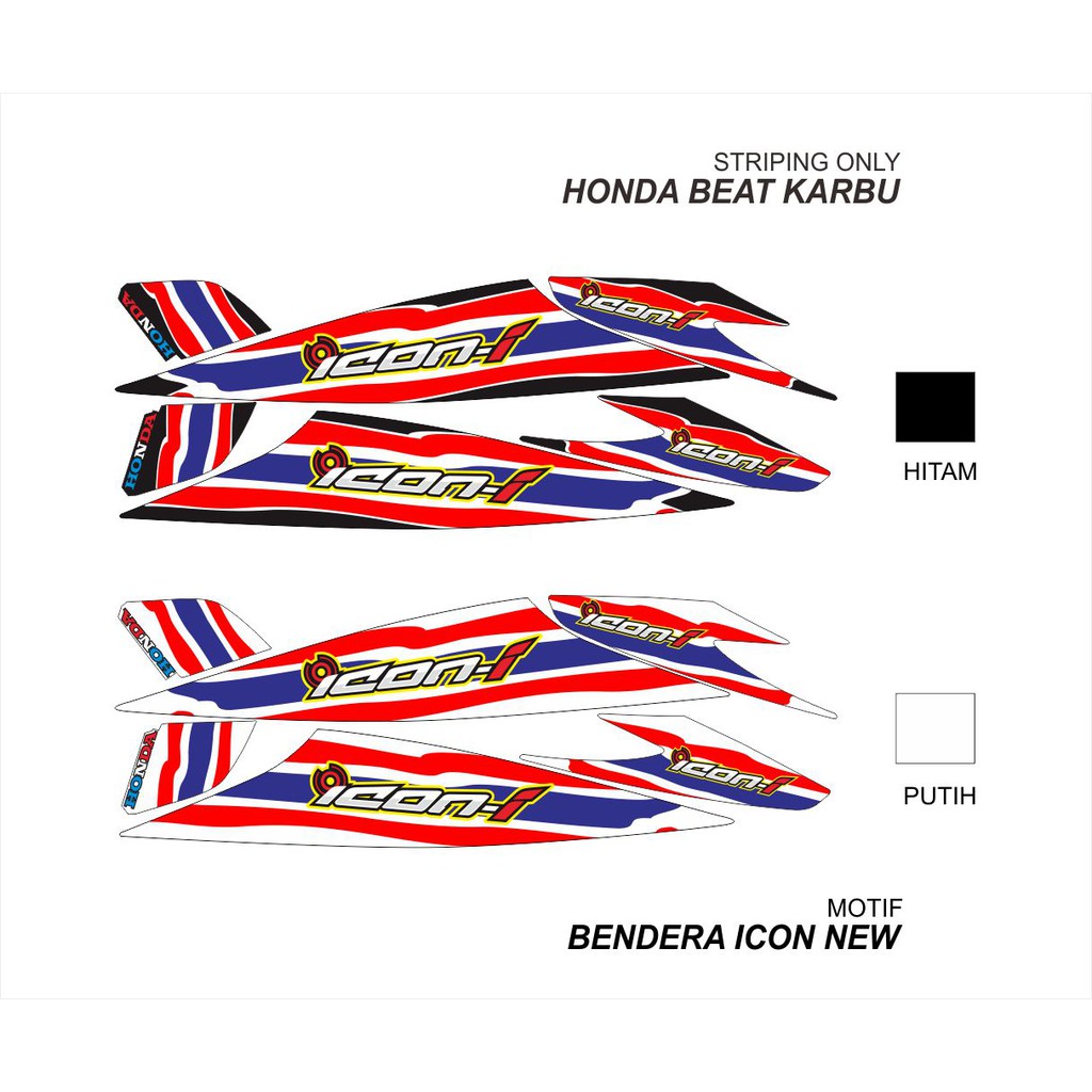 Striping Variasi BEAT FI THAILAND New Icon Bendera Thailand