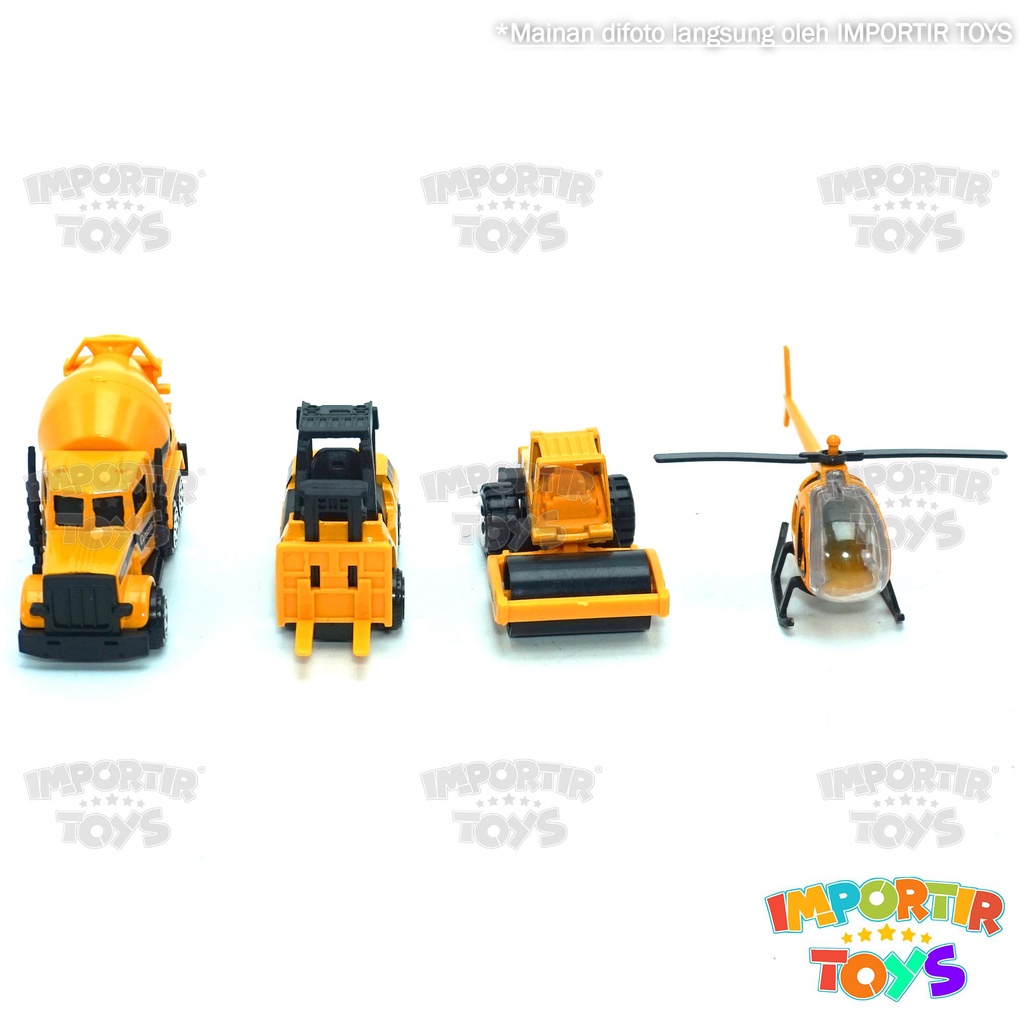 Mainan Set 4 Pcs Diecast Car Besi Mobil Alloy Engineer Mainan Anak