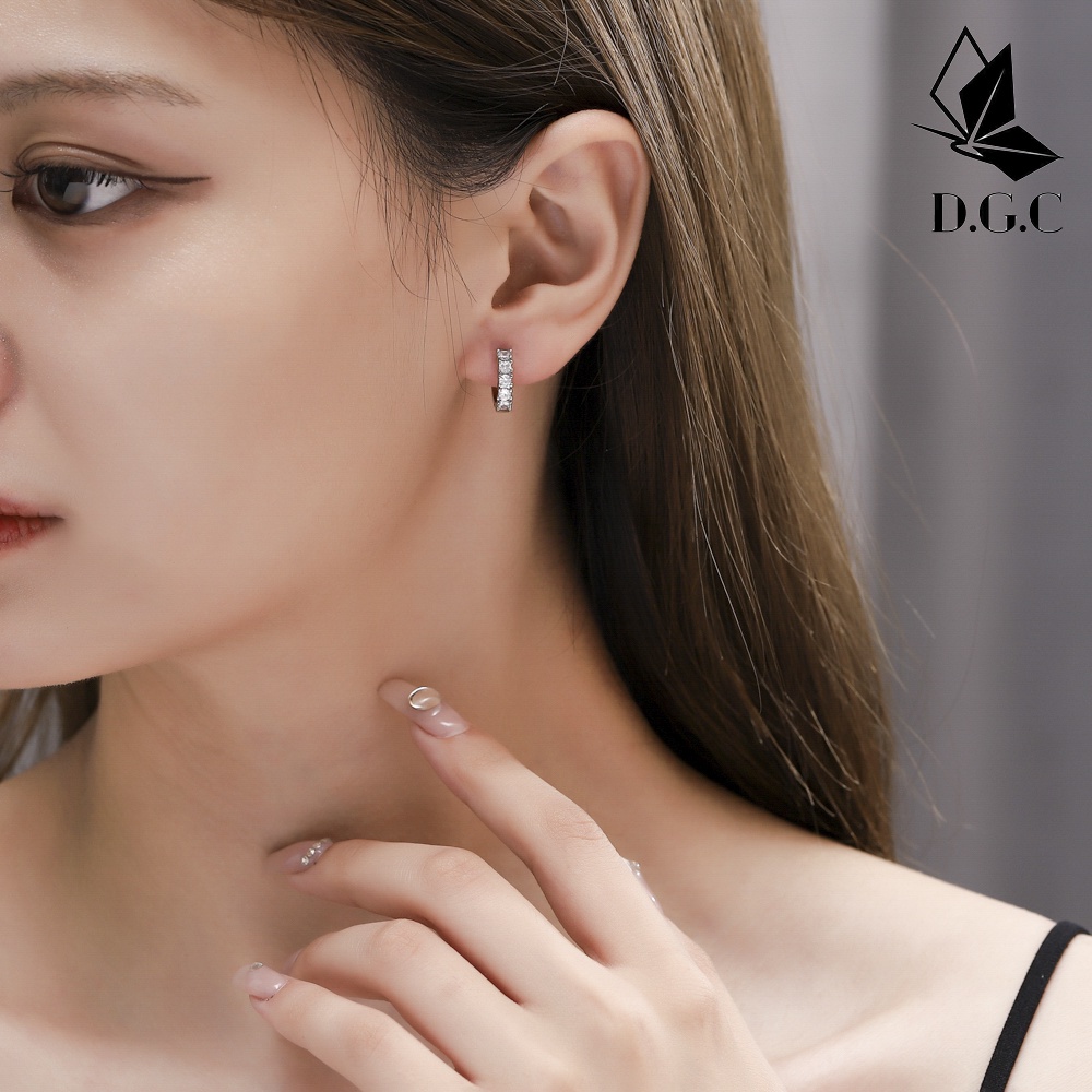 ♥️✅COD✨Anting Korea Titanium Wanita Anti Karat Perhiasan Murah Earrings Silver Hoop Aksesoris Anting Pria D620