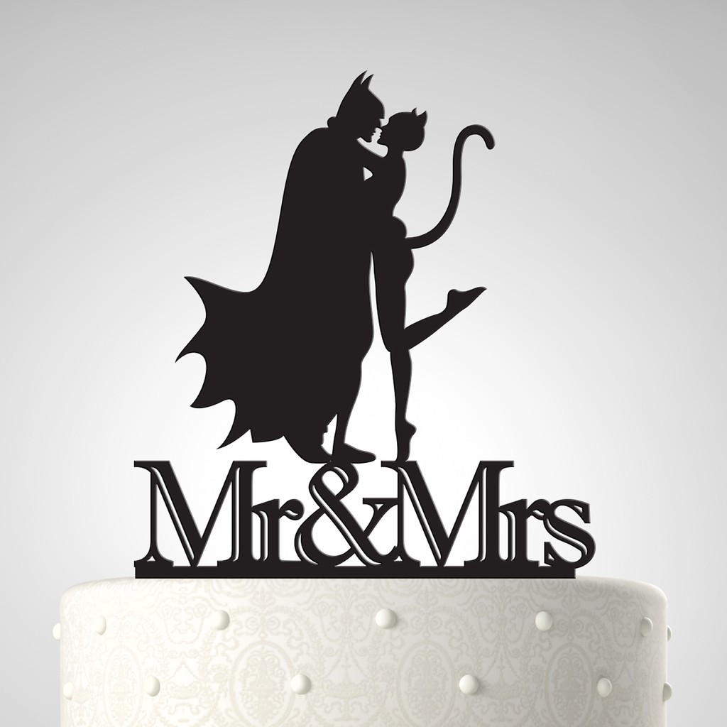 

Batman and Cat Woman Black Acrylic Cake Topper