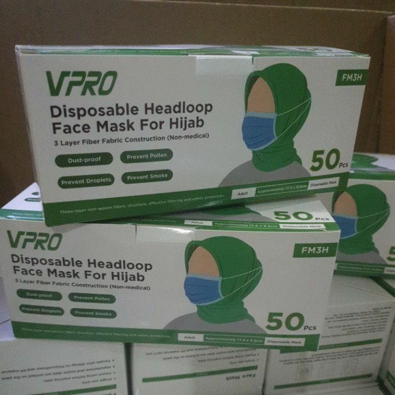 VPRO Masker Hijab BOX isi 50 PCS