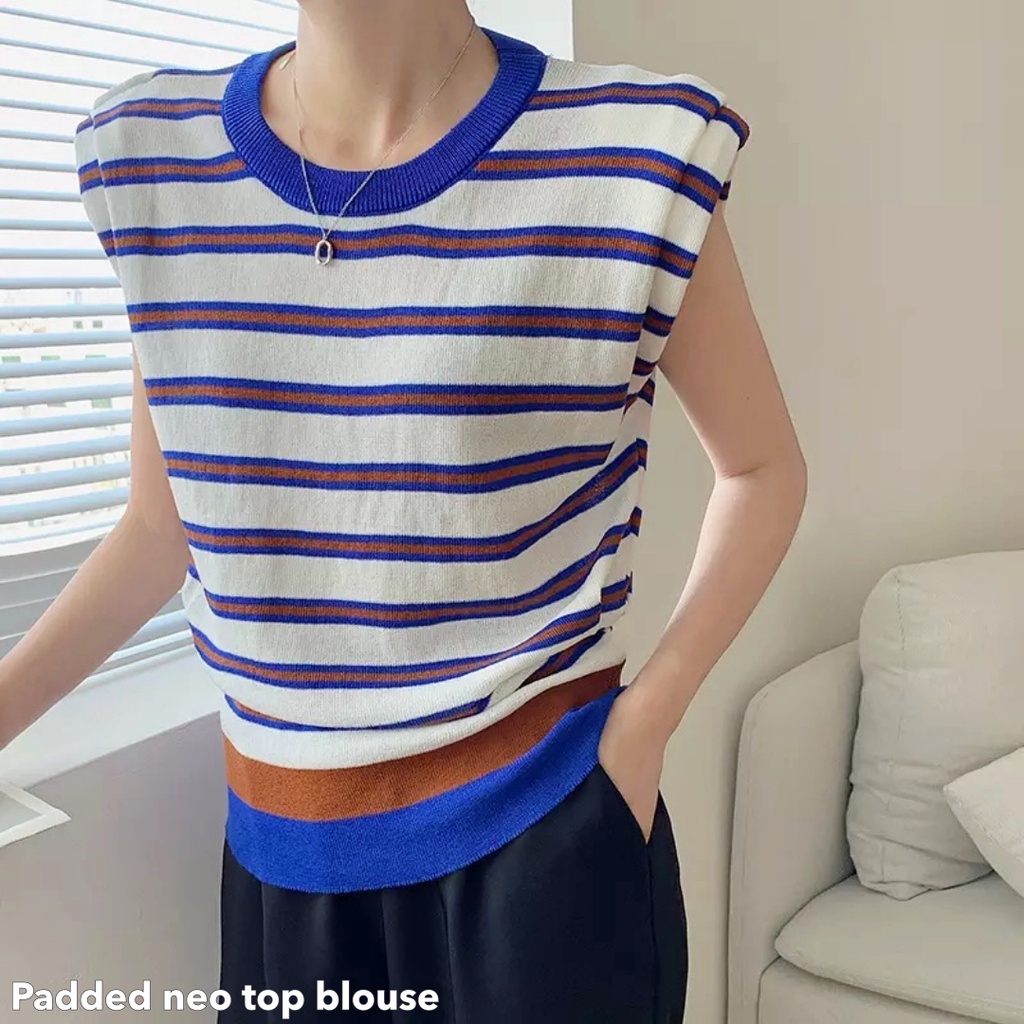 Padded neo top blouse -Thejanclothes