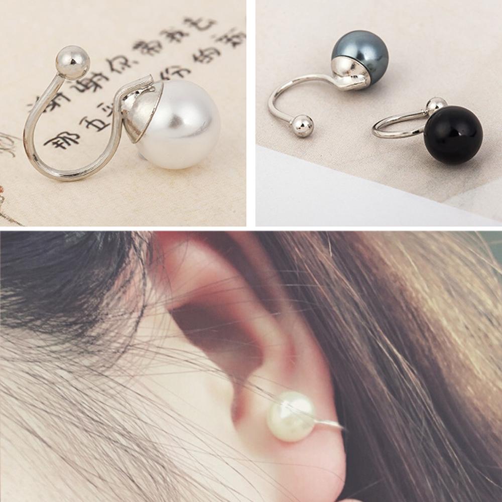 Preva 1/2Pcs Manset Telinga Zirkon 6mm 4mm Pesta Wanita Pria Perhiasan Non Piercing