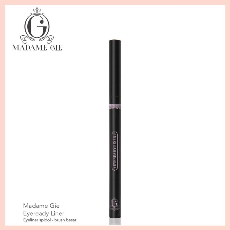 MADAME GIE Eyeready Liner &amp; Wing It Lady Indonesia / Liquid Eyeliner Pen Spidol Eye Liner / Smudge Waterproof Anti Air / Pigmented Aplikator Thick Thin Pensil / Rias Kelopak Mata Brow / Black Color Warna Hitam / Makeup Cosmetic Face Eye Make Up Eyebrow