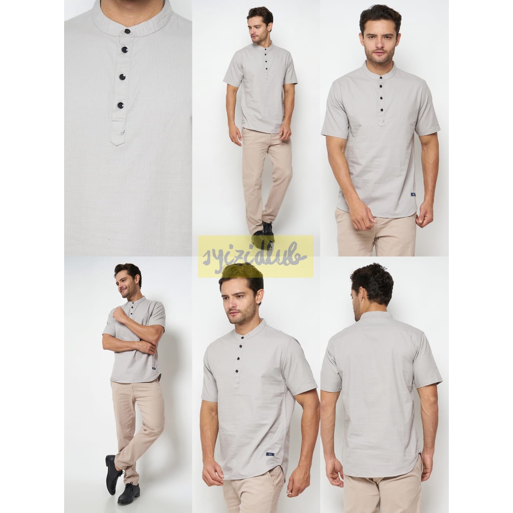 MAG Fashion Kemeja Koko Pria Lengan Pendek Katun Cigarette - Baju Koko Cigarette Basic Polos MURAH