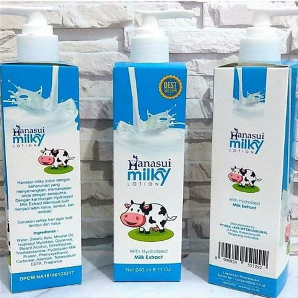 LOTION PEMUTIH BADAN HANASUI GLUTA MILKY PEMUTIH BADAN PERMANEN BODY WHITENING PEMUTIH BADAN BPOM