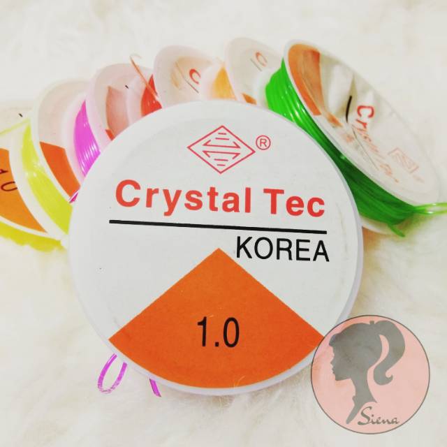 TALI KALUNG GELANG SENAR ELASTIS BENING DAN HITAM 1.0 CRYSTAL TEC KOREA