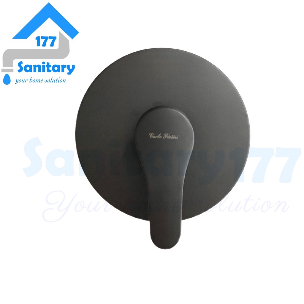 Stop keran air wall Shower Panas dingin BULAT HITAM 107B-Stop kran tanam shower tembok mixer brass black matte stainless bras kuningan tebal