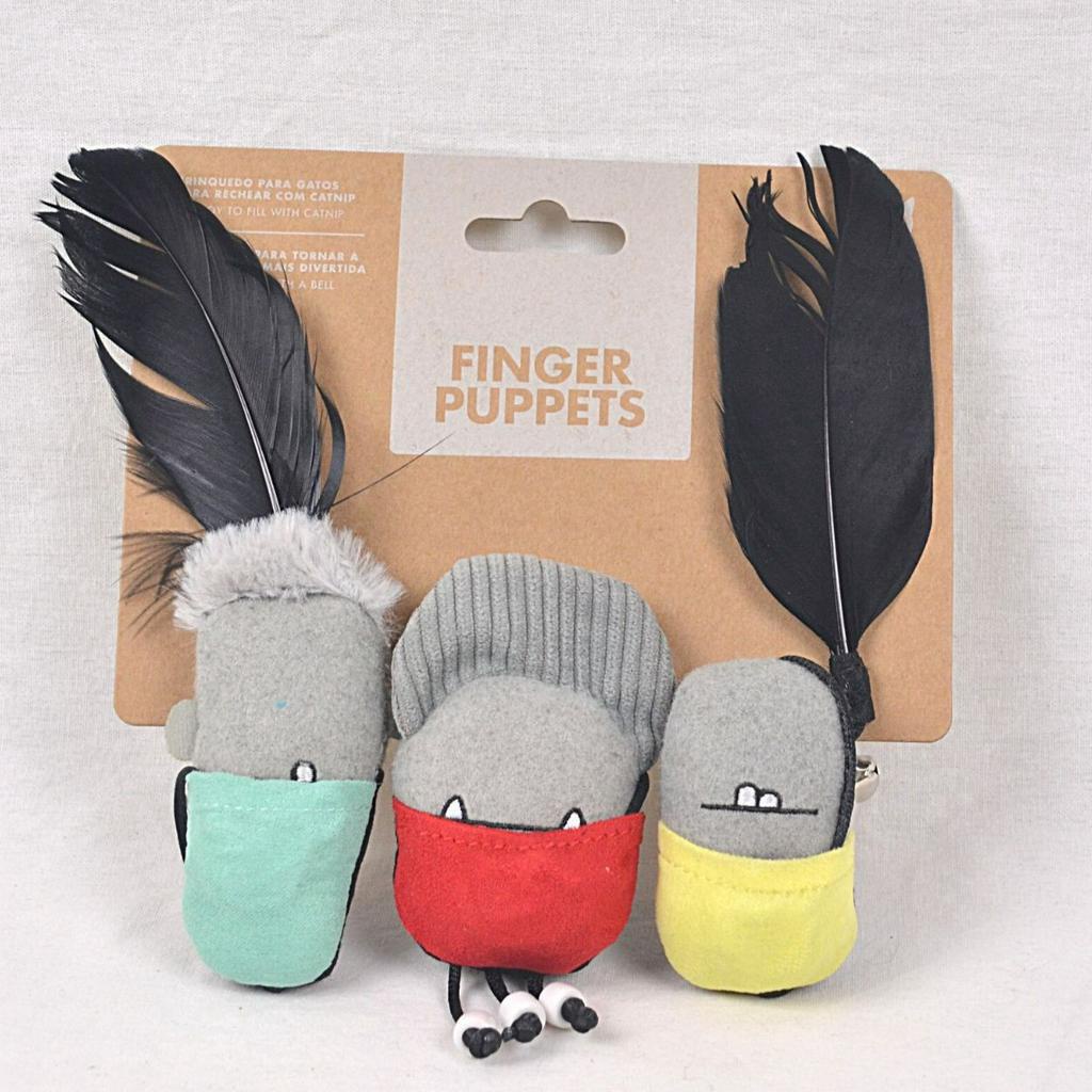 ZEECAT Mainan Kucing Finger Puppets Trio