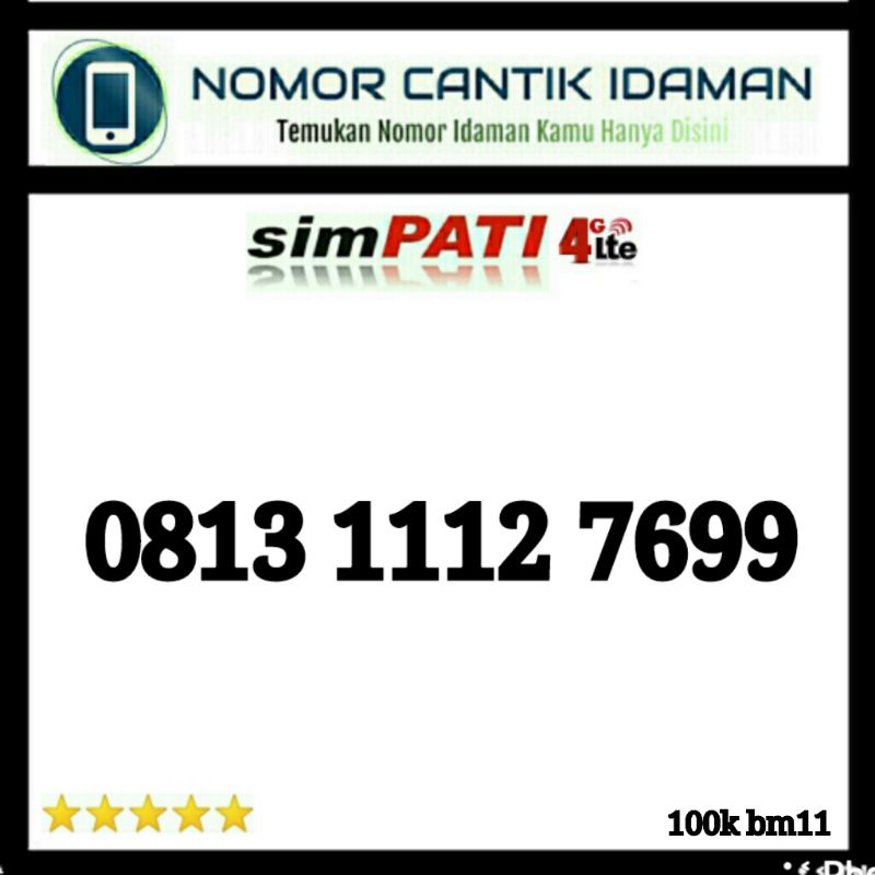 kartu perdana nomor cantik simpati 4g lte seri 1112 7611 bmi11