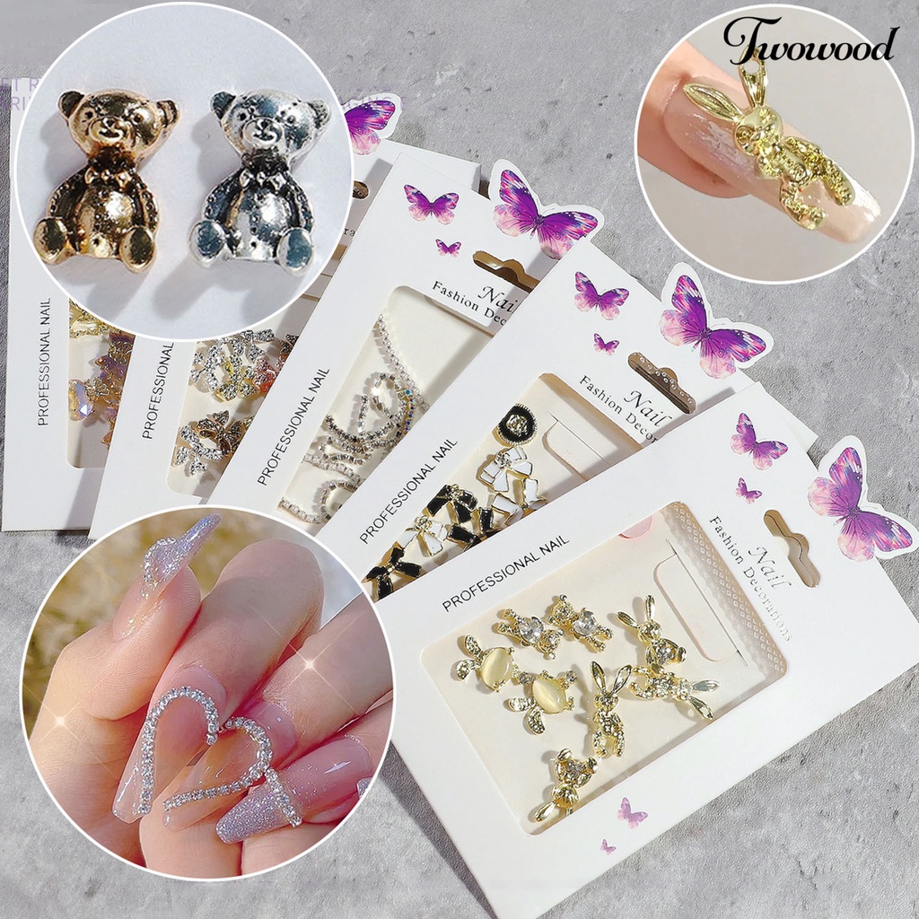 1 Kantong Ornamen Pita Aurora Coating AB Coating Bahan Alloy Aneka Bentuk Untuk Dekorasi Nail Art Wanita