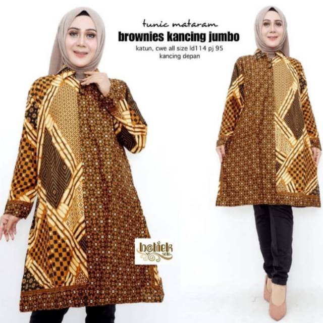 Tunik brownies kancing jumbo