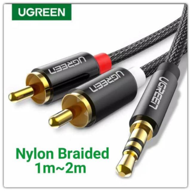 Ugreen Kabel Audio Jack 3.5mm to 2 RCA Nylon Braided Splitter Y Stereo Hifi