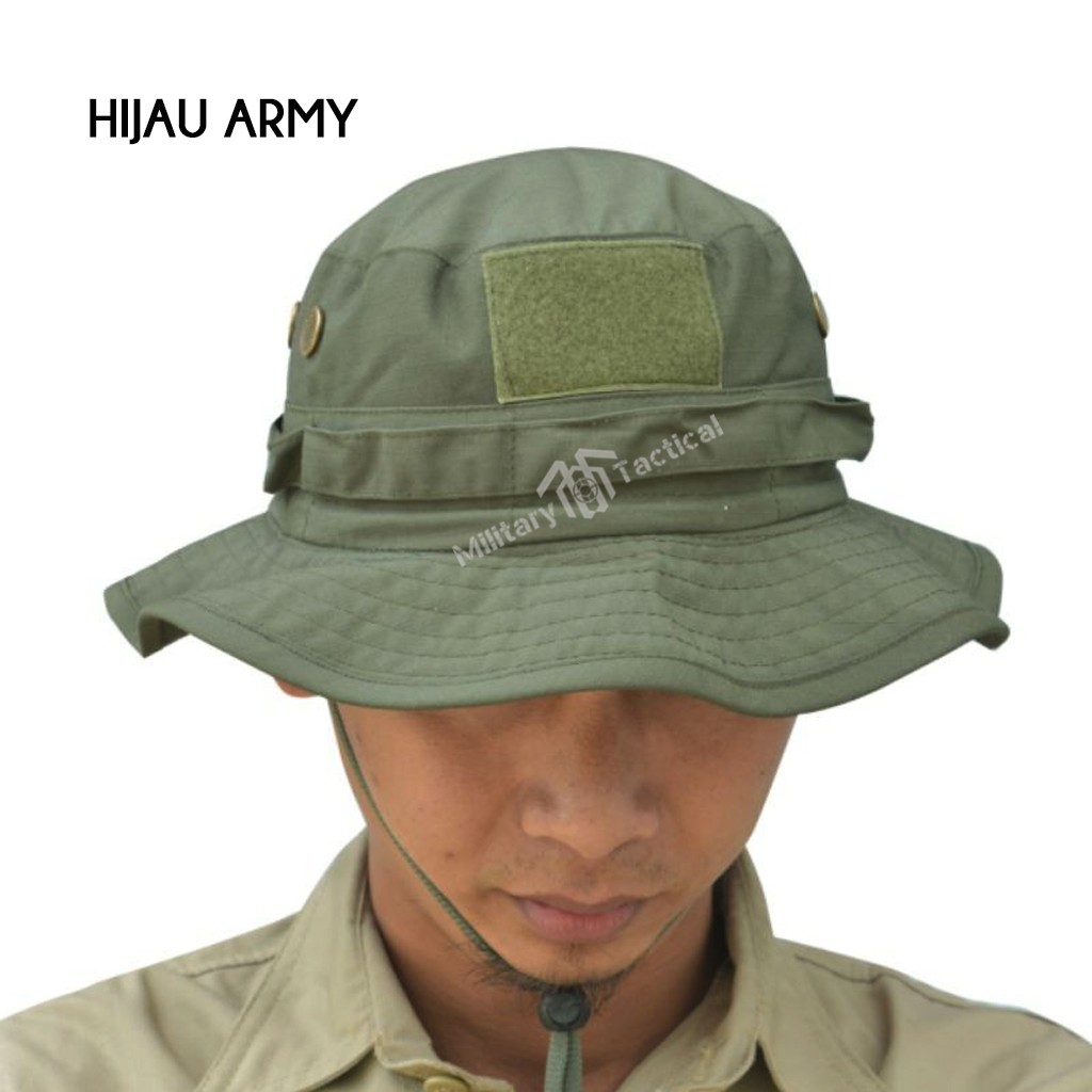 Topi Rimba Army | Topi Jungle Hat Tactical | Topi Gunung Outdoor | Topi Bucket | Topi Adventure | COD