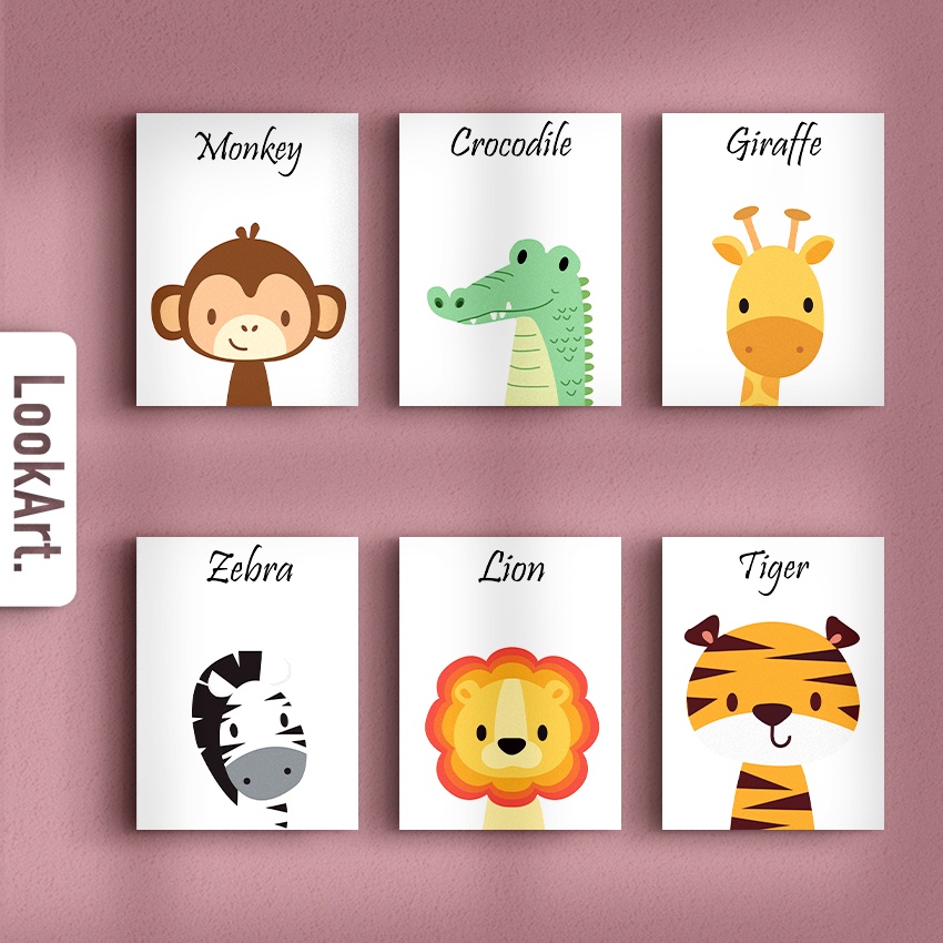 PAJANGAN HIASAN DINDING ANAK GAMBAR HEWAN DEKORASI KAMAR  #DEKORASI #PAJANGAN [LOOKART.]