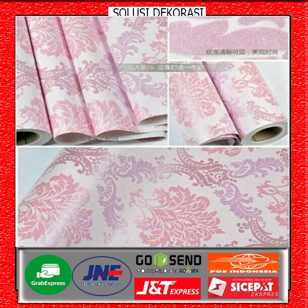 ready stok!!! wallstiker dinding anti air | 45 cm x 10 meter | motif batik pink | solusi dekorasi