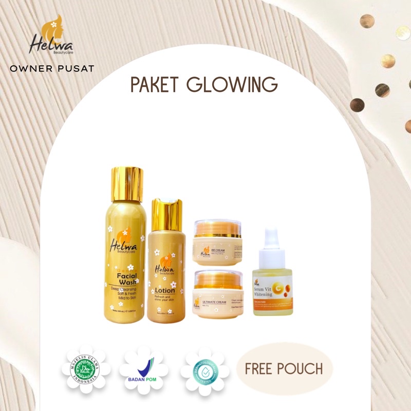 PAKET GLOWING SERIES (PAKET ULTIMATE + SERUM VIT C) Helwa Beautycare