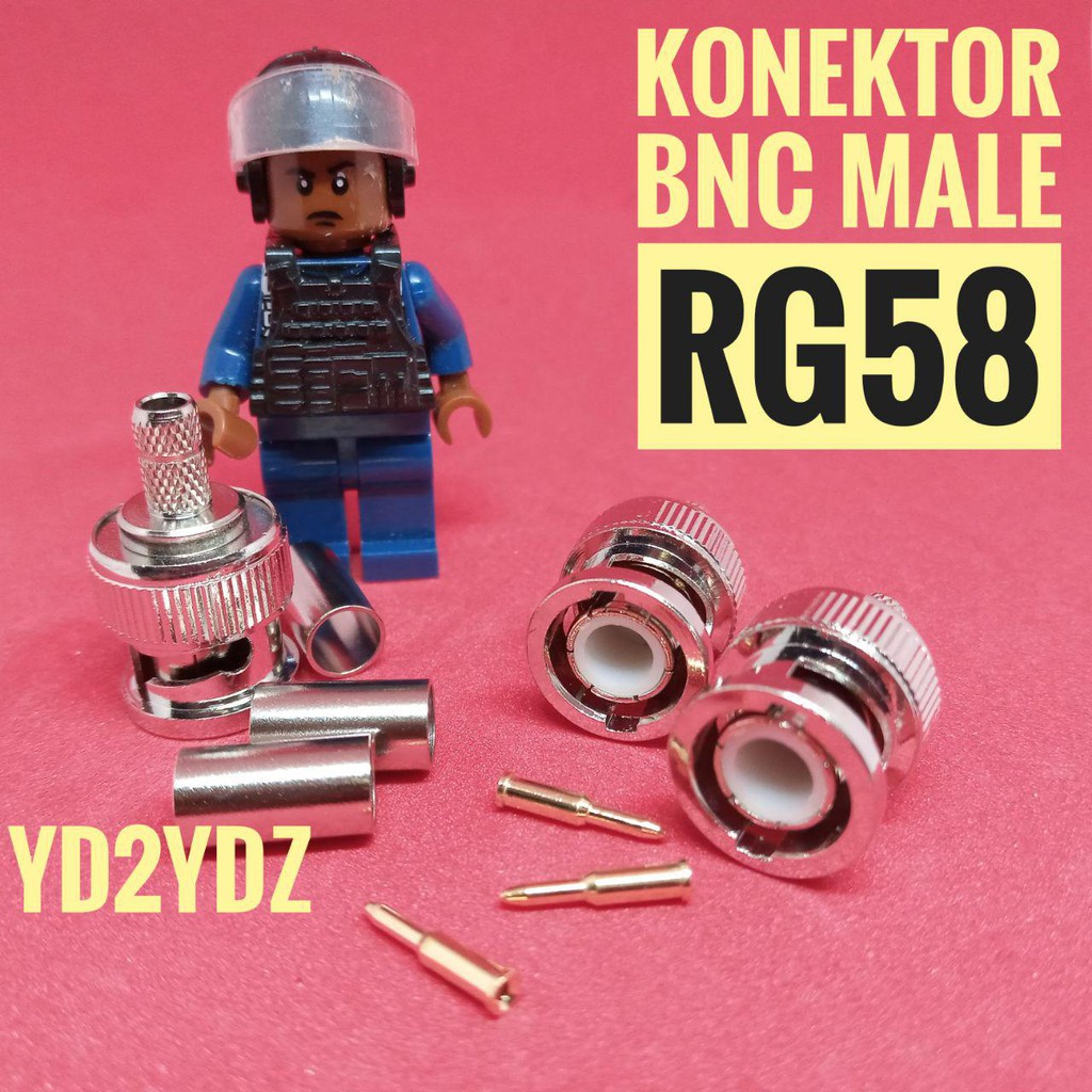 konektor bnc male rg58 crimping connector kabel rg-58 crimp antenna radio ht antena coaxial jumper pigtail