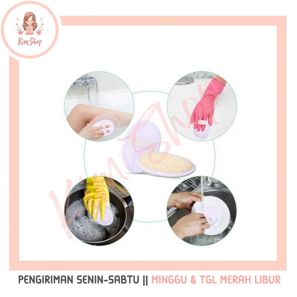 KIM SHOP - Loofah Pad Spons Cuci Piring Spon Mandi Sponge Lofah Scrub Gambas Oyong Luffa Lufah Blust