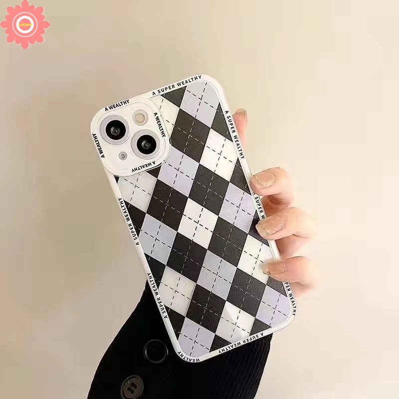 Soft Case TPU Transparan Motif Kotak-Kotak Untuk Xiaomi Redmi Note 10 10s 10pro 11 11s 11pro 8 9 9s Note9pro 9 9T 9A 10 10C 9C POCO X3Pro Nfc M3Pro