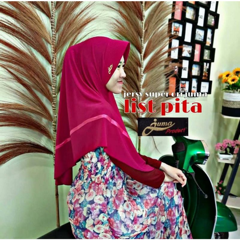 hijab juma list pita ukuran standart dewasa