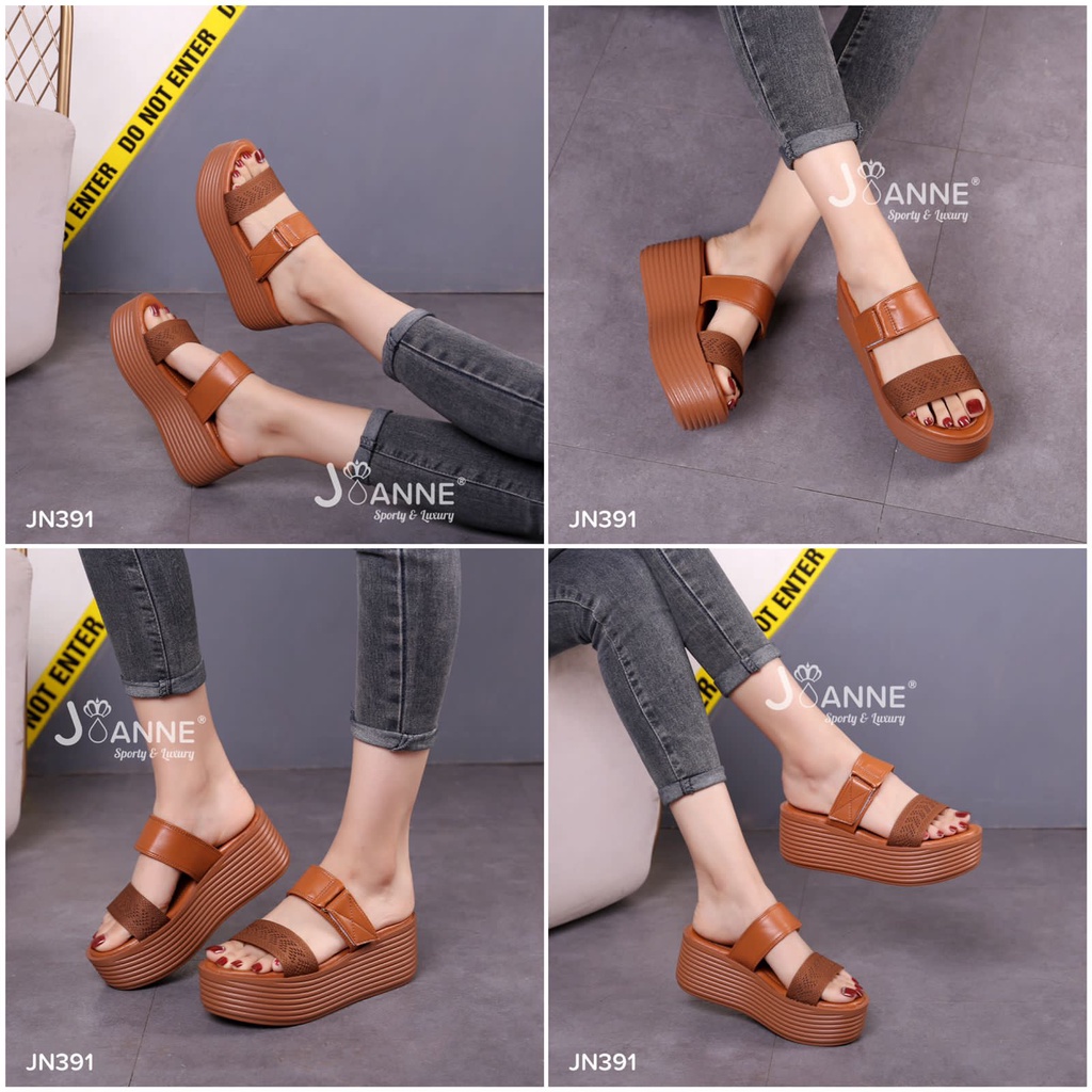 JOANNE Wedges Sandals Double Straps #JN391 ORIGINAL