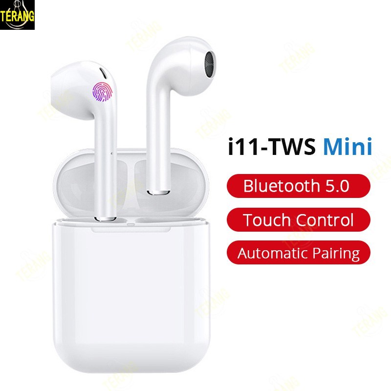 TWS  Earphone i11/ i12  Headset Earphone Wireless Bluetooth With Charger Case White COD