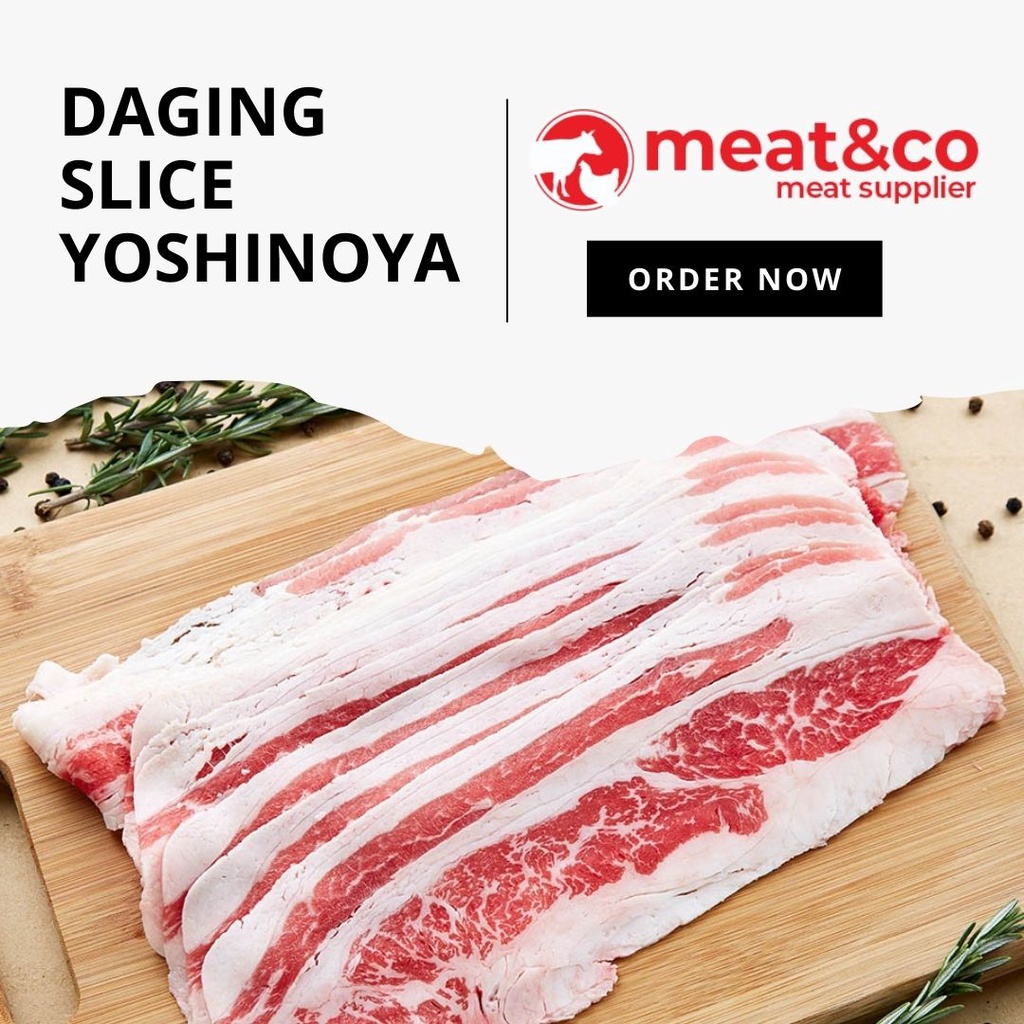 

Daging Sapi Slice US Yoshinoya Shabu Sliced Meat Beef kemasan 1kg