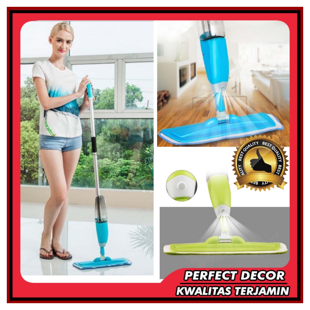 Spray Mop Tongkat Pel semprot air Water Alat Pel Lantai Praktis Semprot Microfiber Hemat Air